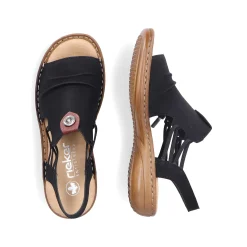 Outlet Women'S Strappy Sandals Asphalt Black Ladies Sandals & Sandals