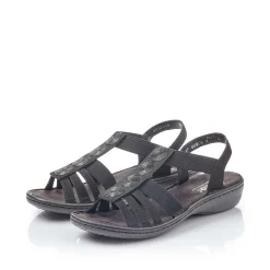 New Women'S Strappy Sandals Jet Black Ladies Sandals & Sandals