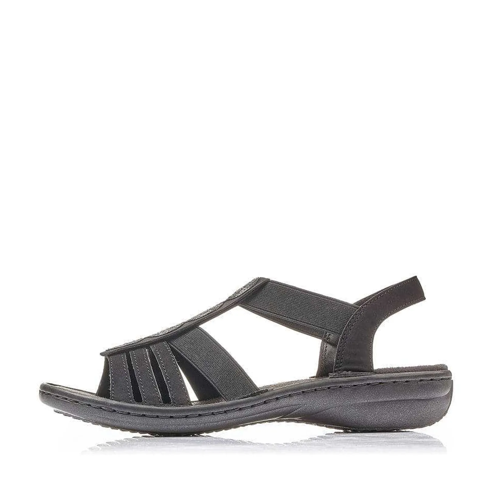 New Women'S Strappy Sandals Jet Black Ladies Sandals & Sandals