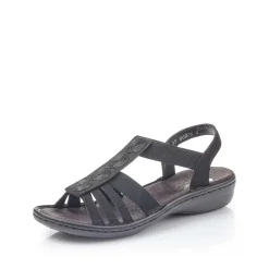 New Women'S Strappy Sandals Jet Black Ladies Sandals & Sandals