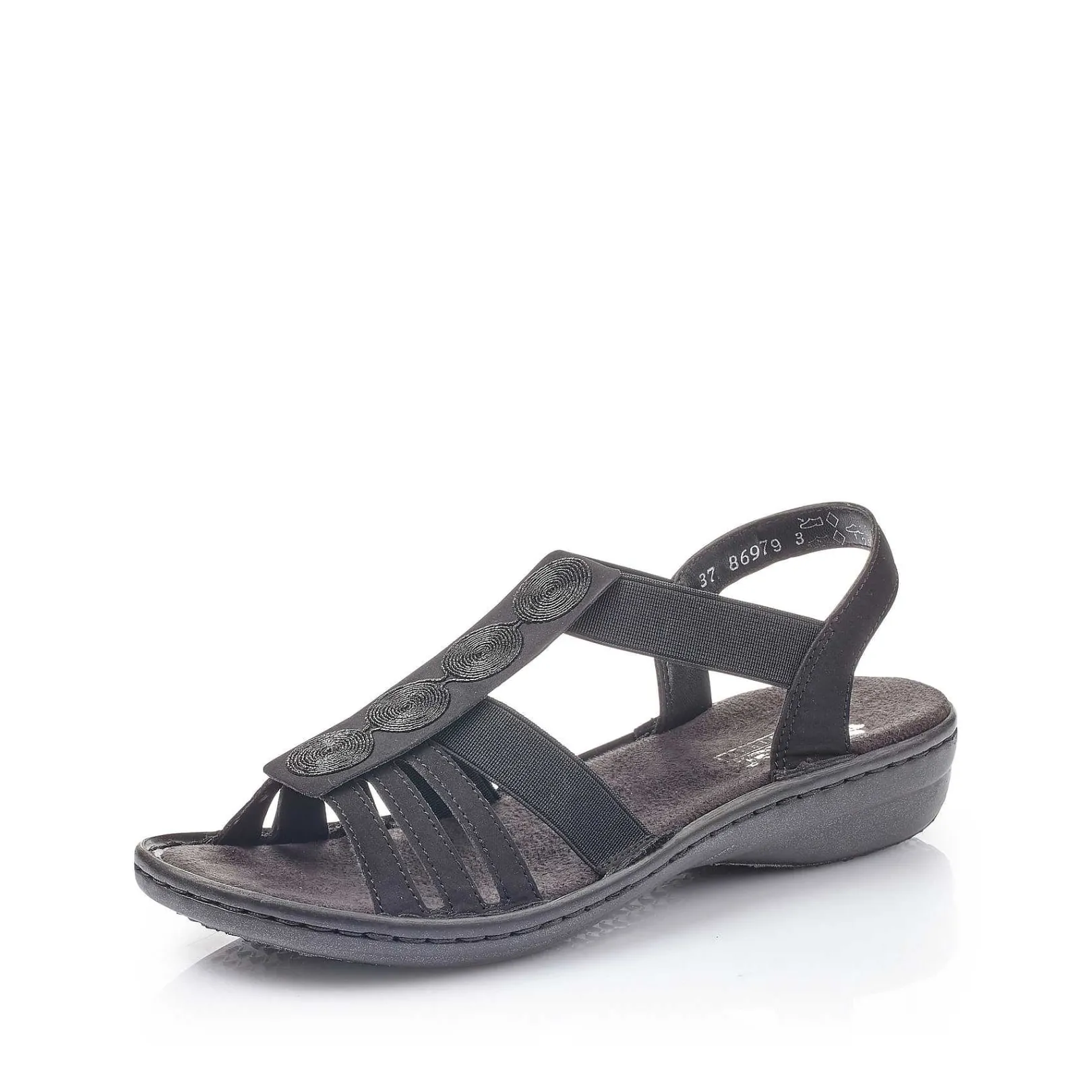 New Women'S Strappy Sandals Jet Black Ladies Sandals & Sandals