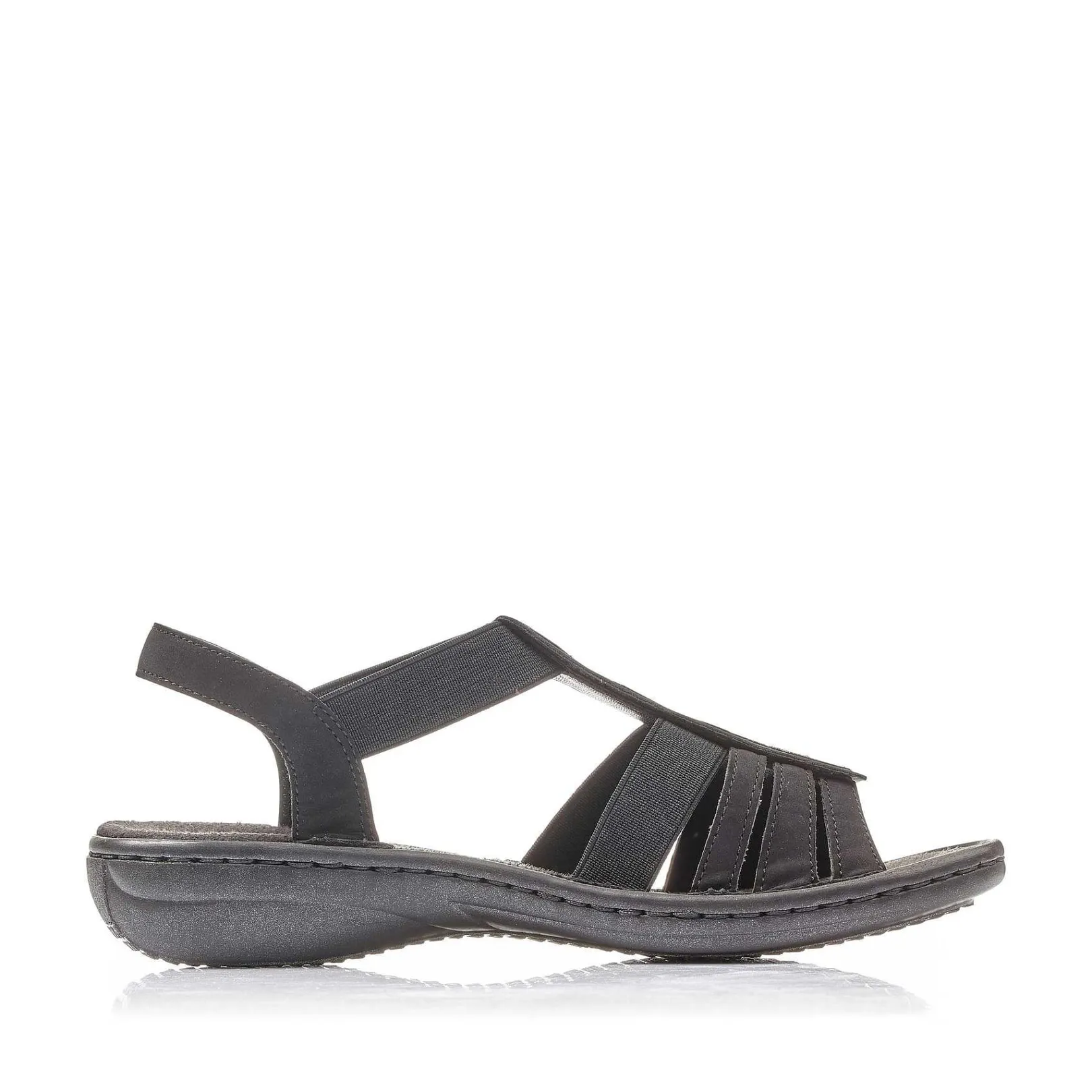New Women'S Strappy Sandals Jet Black Ladies Sandals & Sandals