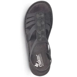 New Women'S Strappy Sandals Jet Black Ladies Sandals & Sandals