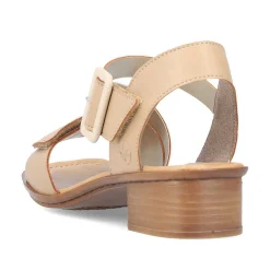 New Women'S Strappy Sandals Beige Ladies Heeled Shoes