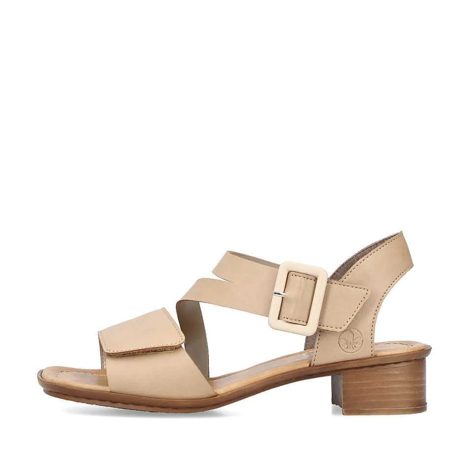 New Women'S Strappy Sandals Beige Ladies Heeled Shoes