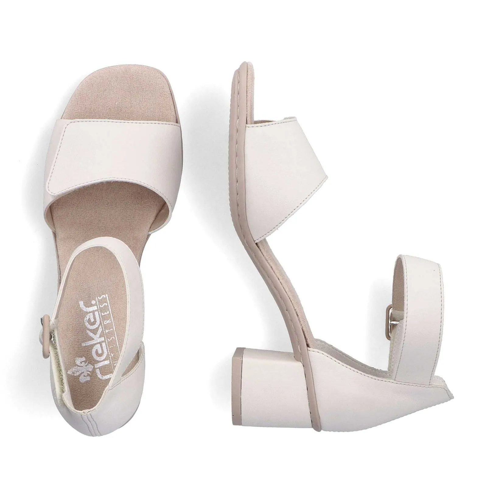Hot Women'S Strappy Sandals Light Beige Ladies Heeled Shoes