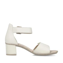Hot Women'S Strappy Sandals Light Beige Ladies Heeled Shoes