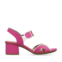 Sale Women'S Strappy Sandals Pink Ladies Heeled Shoes