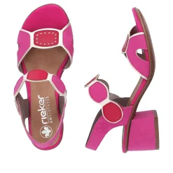 Sale Women'S Strappy Sandals Pink Ladies Heeled Shoes