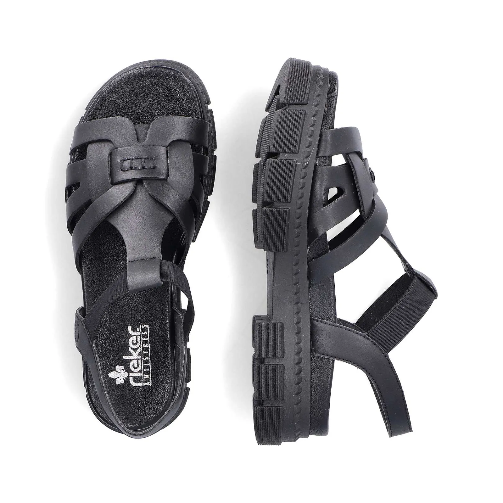 Online Women'S Strappy Sandals Asphalt Black Ladies Vegan