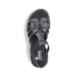 Online Women'S Strappy Sandals Asphalt Black Ladies Vegan
