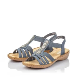 Hot Women'S Strappy Sandals Slate Blue Ladies Sandals & Sandals