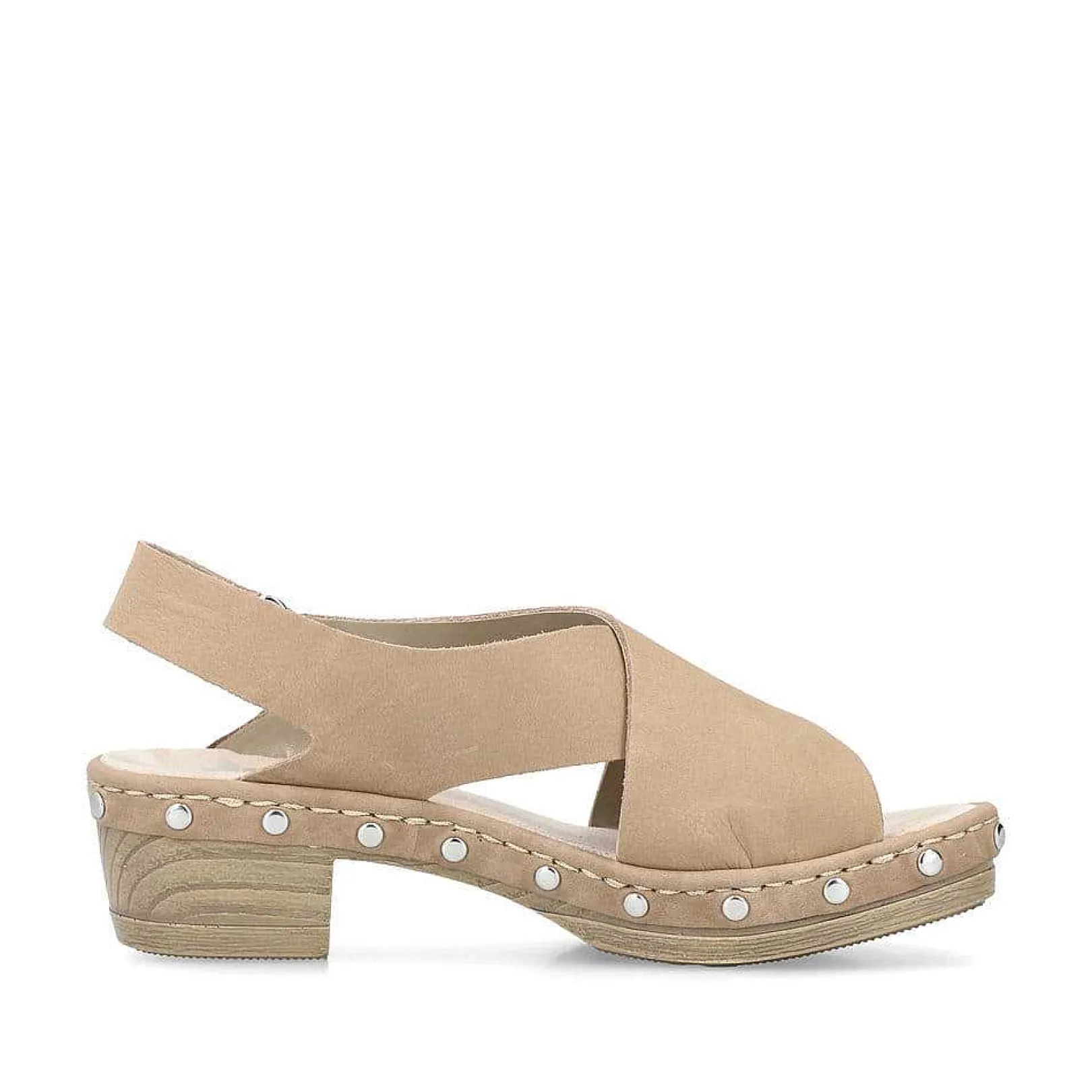 Women'S Strappy Sandals Light Beige Ladies Heeled Shoes