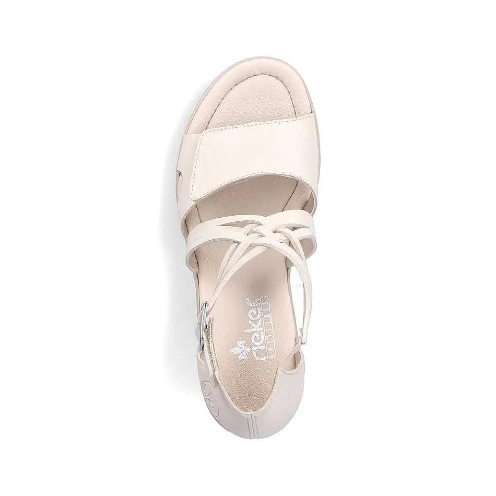 New Women'S Strappy Sandals Cream Beige Ladies Heeled Shoes