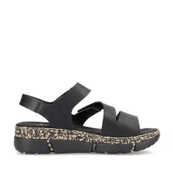 Discount Women'S Strappy Sandals Asphalt Black Ladies Vegan