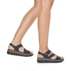 Discount Women'S Strappy Sandals Asphalt Black Ladies Vegan