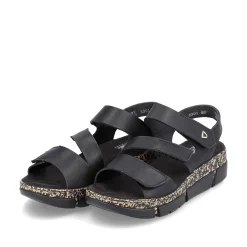 Discount Women'S Strappy Sandals Asphalt Black Ladies Vegan