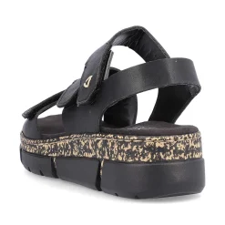 Discount Women'S Strappy Sandals Asphalt Black Ladies Vegan
