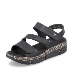 Discount Women'S Strappy Sandals Asphalt Black Ladies Vegan