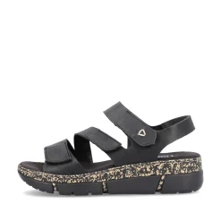 Discount Women'S Strappy Sandals Asphalt Black Ladies Vegan