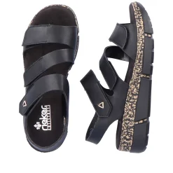 Discount Women'S Strappy Sandals Asphalt Black Ladies Vegan