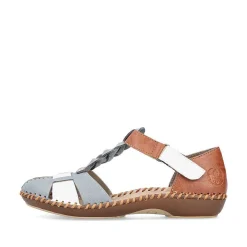 Clearance Women'S Strappy Sandals Sky Blue-Nut Brown Ladies Sandals & Sandals