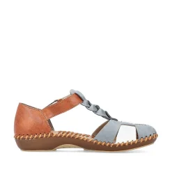 Clearance Women'S Strappy Sandals Sky Blue-Nut Brown Ladies Sandals & Sandals