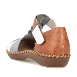 Clearance Women'S Strappy Sandals Sky Blue-Nut Brown Ladies Sandals & Sandals