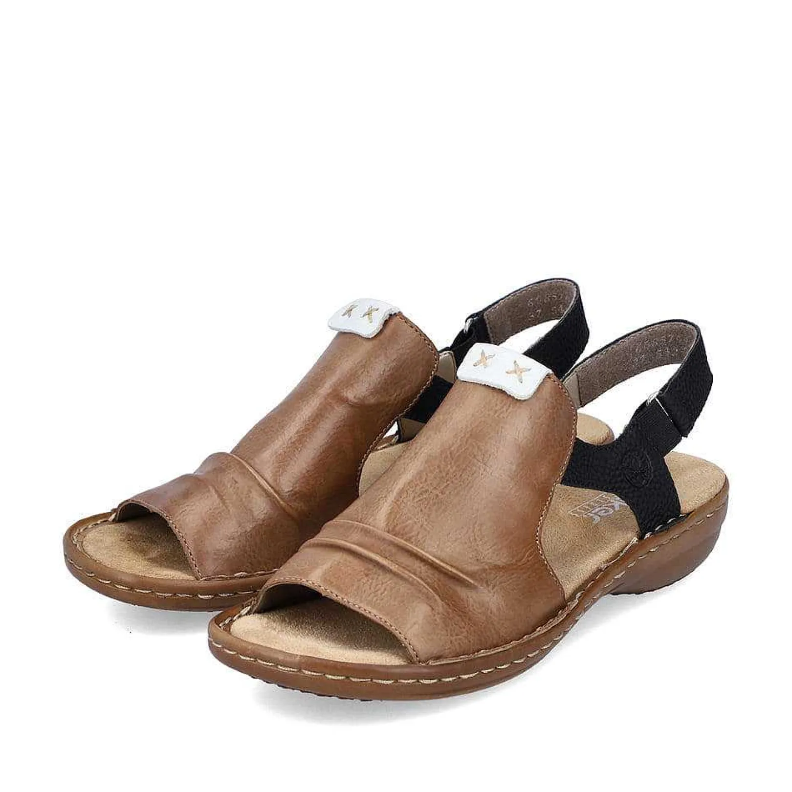 Women'S Strappy Sandals Nut Brown-Deep Black Ladies Sandals & Sandals