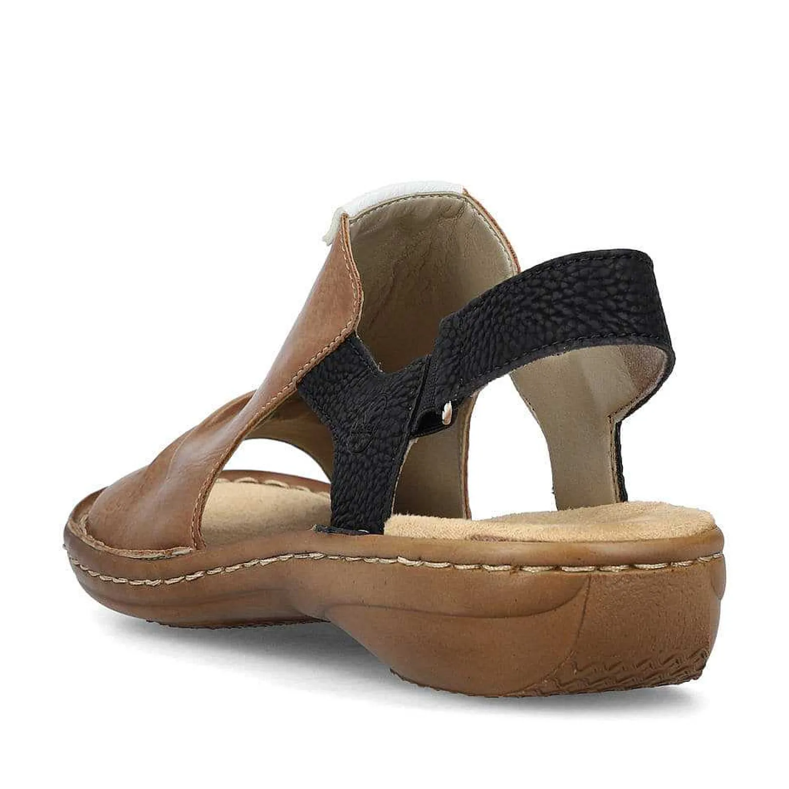 Women'S Strappy Sandals Nut Brown-Deep Black Ladies Sandals & Sandals