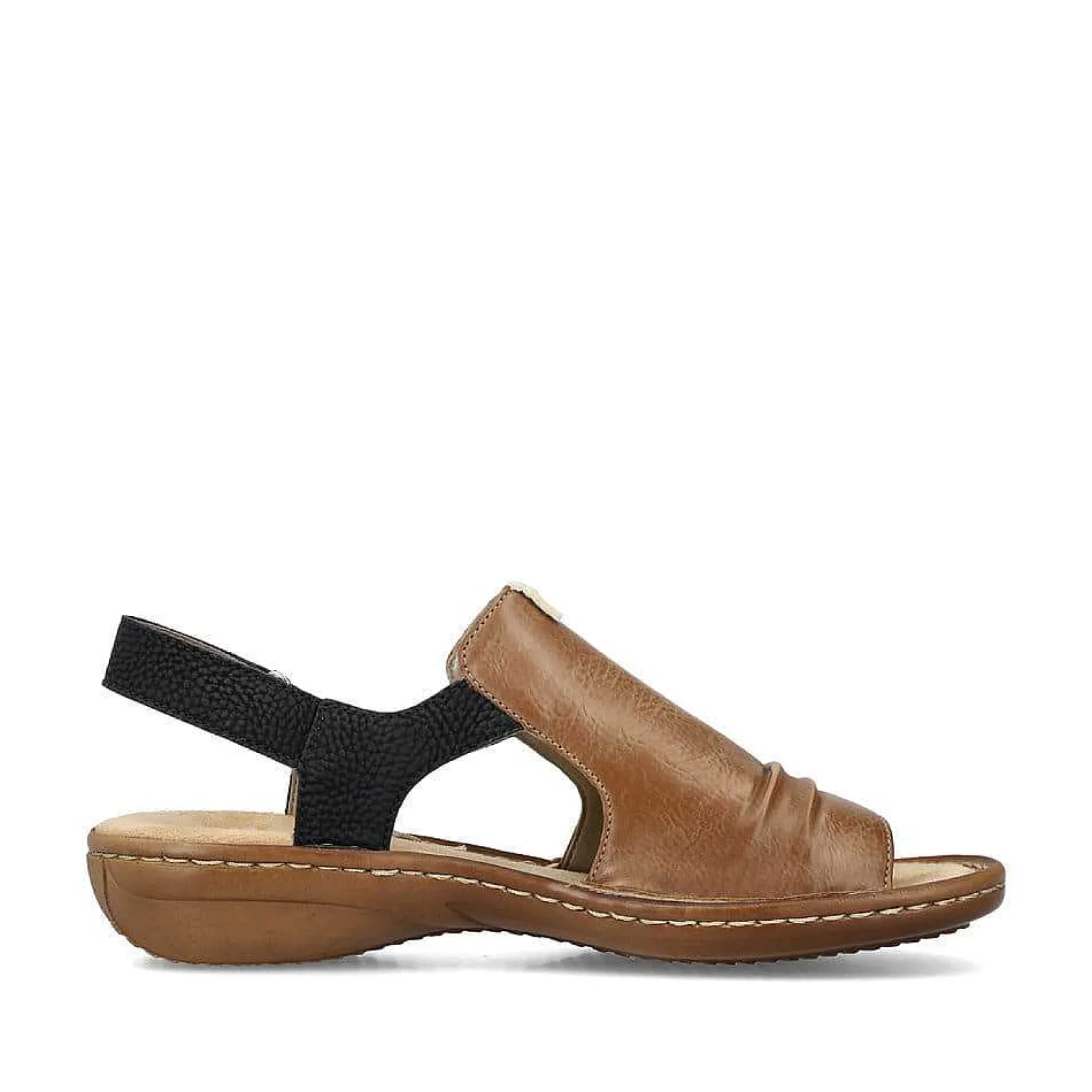 Women'S Strappy Sandals Nut Brown-Deep Black Ladies Sandals & Sandals
