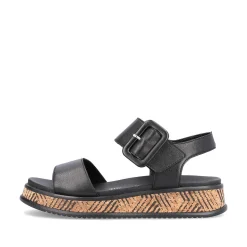 Outlet Women'S Strappy Sandals Midnight Black Ladies Sandals & Sandals