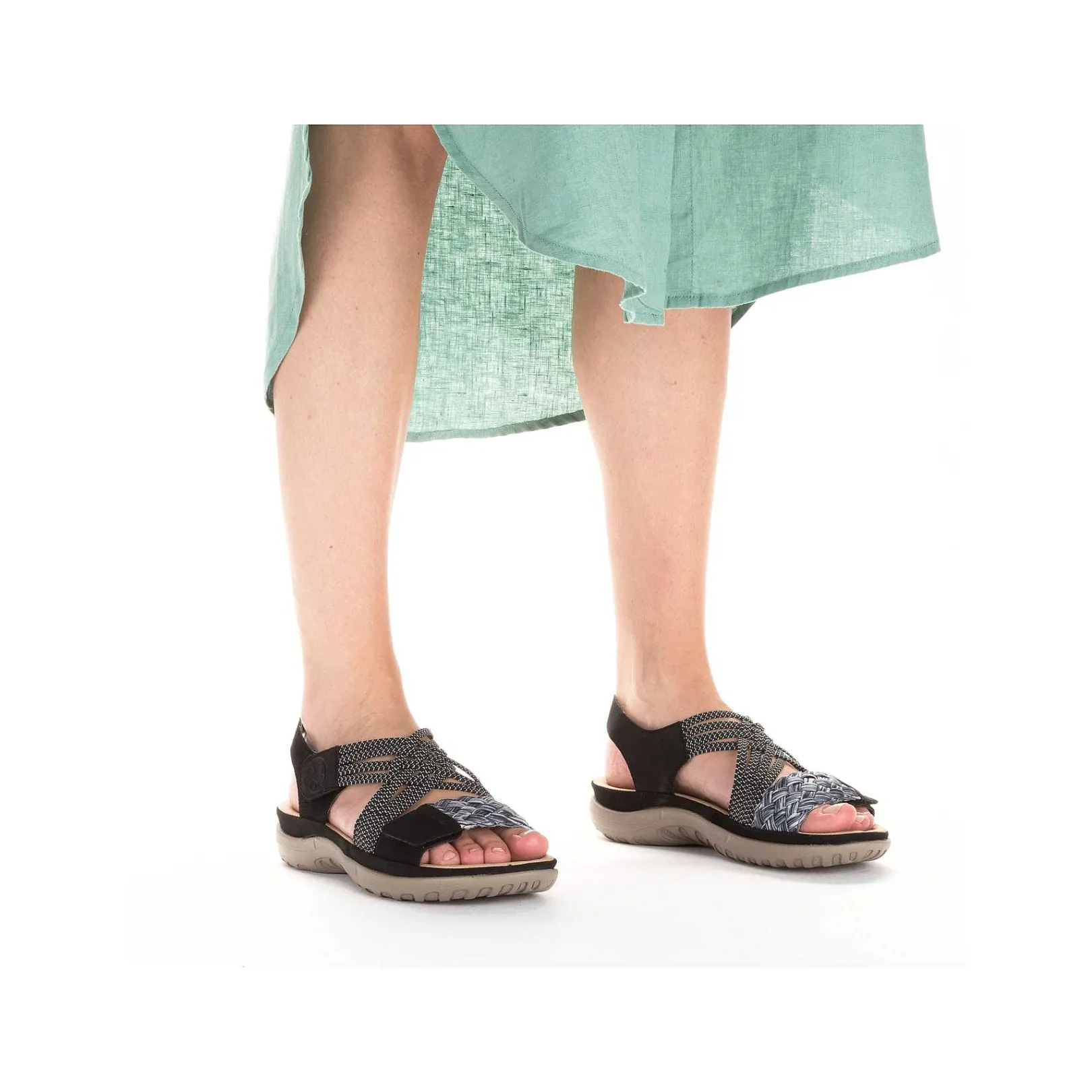 Discount Women'S Strappy Sandals Night Black Ladies Sandals & Sandals