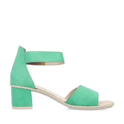 Clearance Women'S Strappy Sandals Leaf Green Ladies Heeled Shoes
