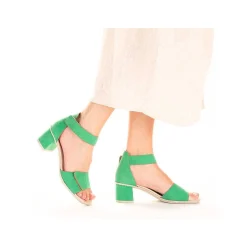 Clearance Women'S Strappy Sandals Leaf Green Ladies Heeled Shoes