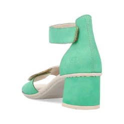 Clearance Women'S Strappy Sandals Leaf Green Ladies Heeled Shoes