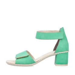 Clearance Women'S Strappy Sandals Leaf Green Ladies Heeled Shoes