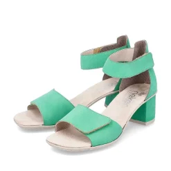 Clearance Women'S Strappy Sandals Leaf Green Ladies Heeled Shoes