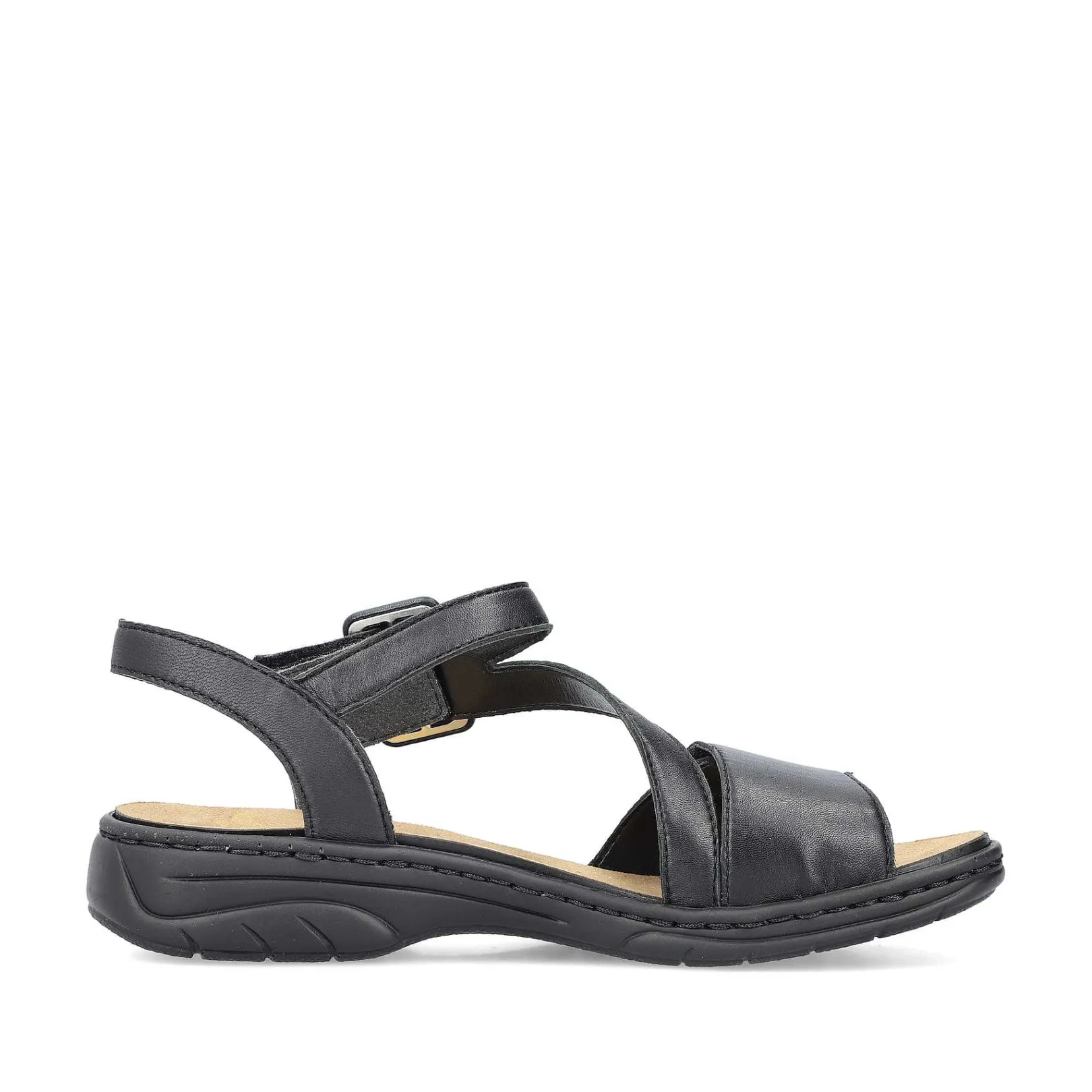 Sale Women'S Strappy Sandals Asphalt Black Ladies Sandals & Sandals