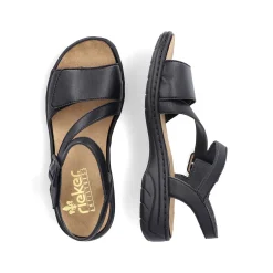 Sale Women'S Strappy Sandals Asphalt Black Ladies Sandals & Sandals
