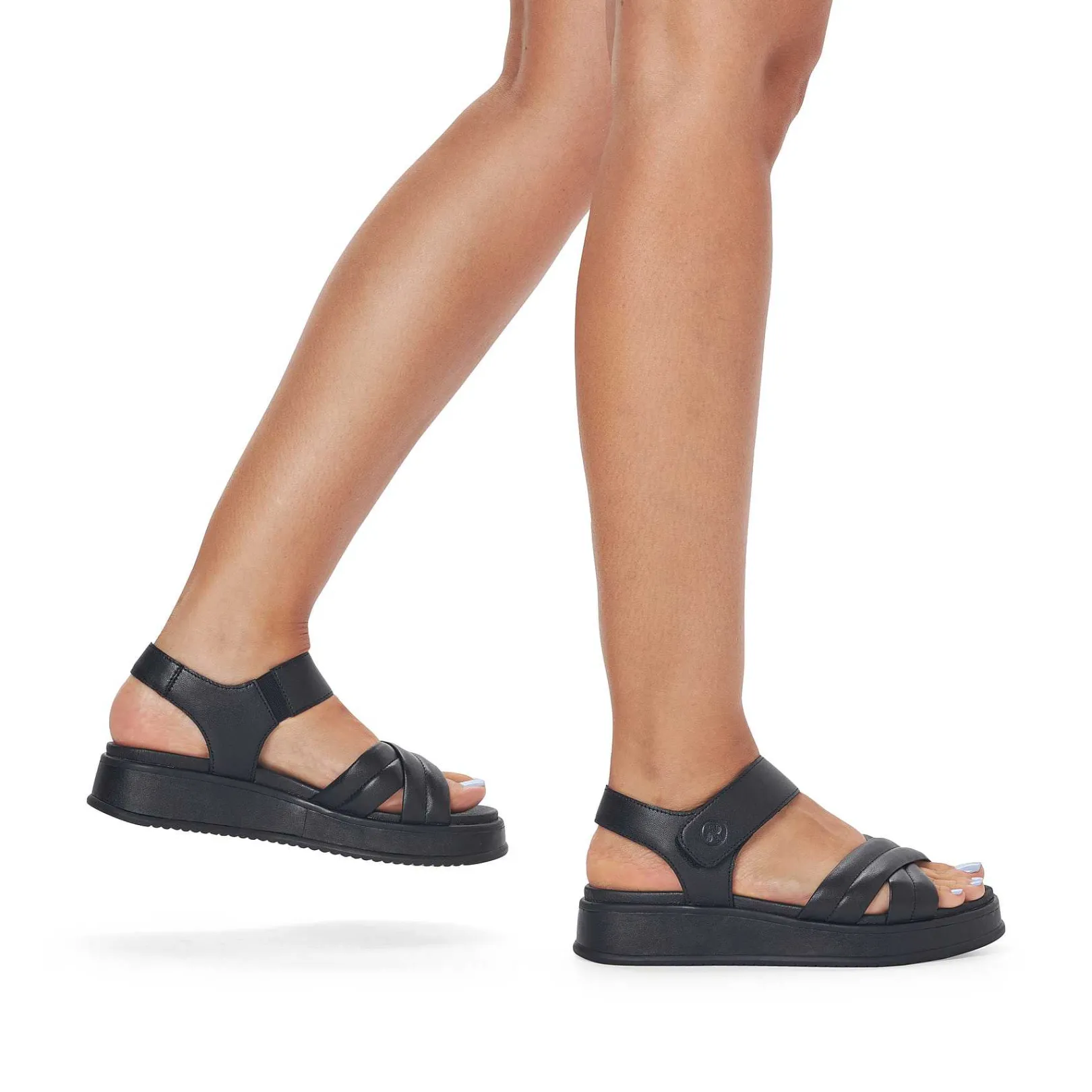 Discount Women'S Strappy Sandals Midnight Black Ladies Sandals & Sandals