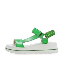 Hot Women'S Strappy Sandals Emerald Green Metallic Ladies Colorful Styles