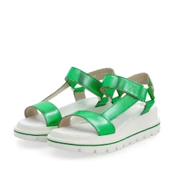 Hot Women'S Strappy Sandals Emerald Green Metallic Ladies Colorful Styles