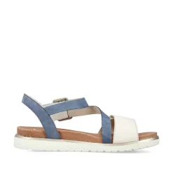 Outlet Women'S Strappy Sandals Pacific Blue-Old White Ladies Sandals & Sandals