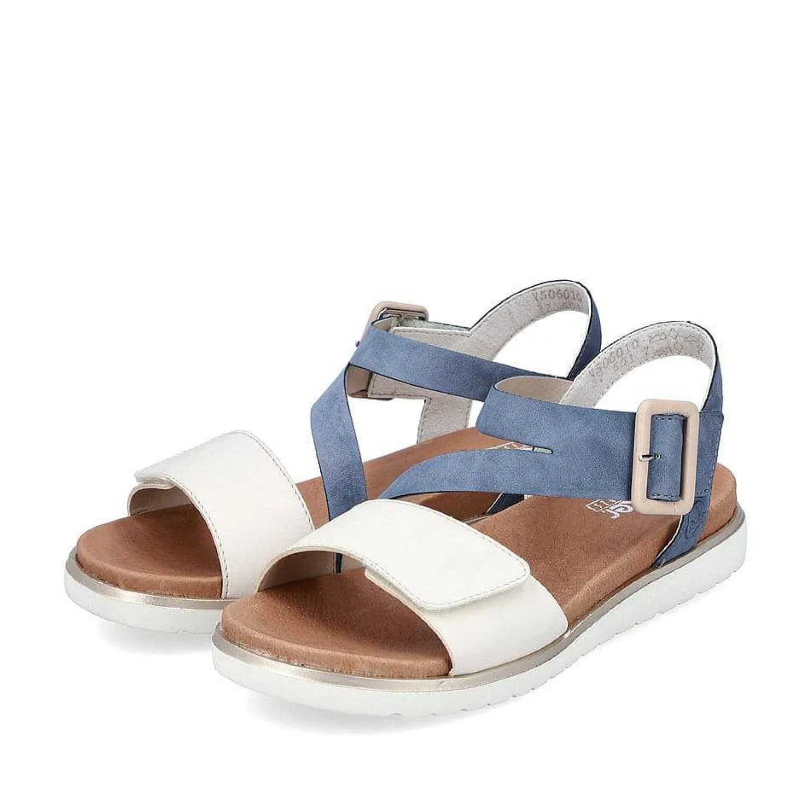 Outlet Women'S Strappy Sandals Pacific Blue-Old White Ladies Sandals & Sandals