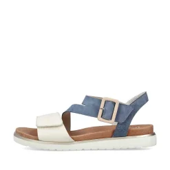 Outlet Women'S Strappy Sandals Pacific Blue-Old White Ladies Sandals & Sandals