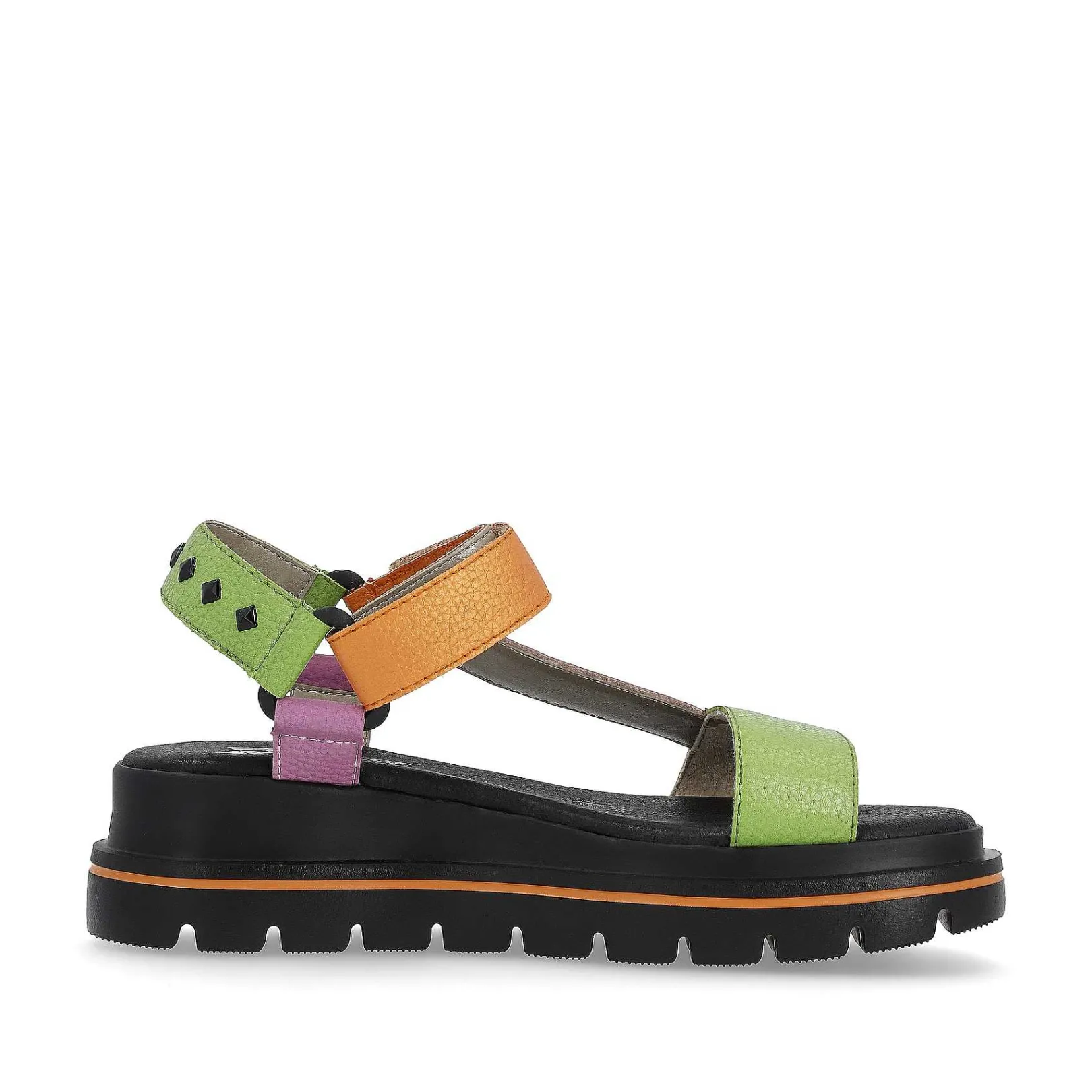 Online Women'S Strappy Sandals Black-Green-Pink-Orange Ladies Colorful Styles