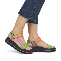 Online Women'S Strappy Sandals Black-Green-Pink-Orange Ladies Colorful Styles