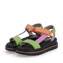 Online Women'S Strappy Sandals Black-Green-Pink-Orange Ladies Colorful Styles