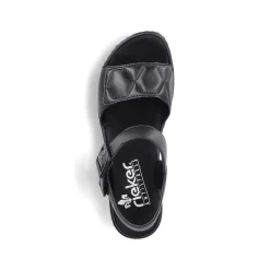Discount Women'S Strappy Sandals Asphalt Black Ladies Heeled Shoes